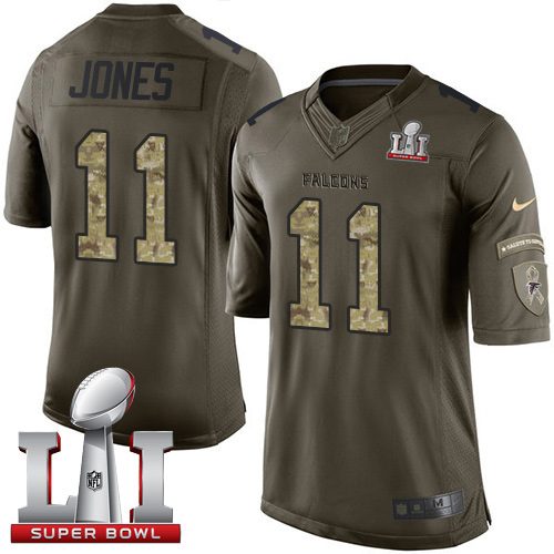 Nike Falcons #11 Julio Jones Green Super Bowl LI 51 Men's Stitched NFL Limited Salute To Service Jersey